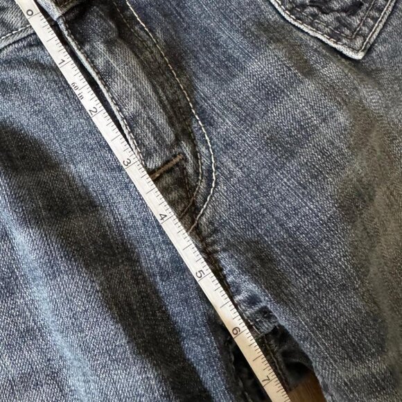 Y2K Vintage 90’s Angel Blue Jeans Low rise, flared Size 7 junior or 28 Waist - Picture 7 of 8